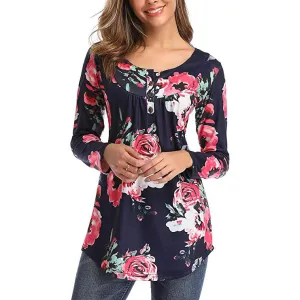 Women's Long Sleeve Flare Tunic Tops