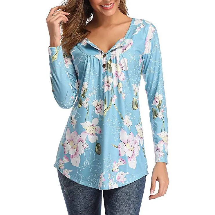 Women's Long Sleeve Flare Tunic Tops